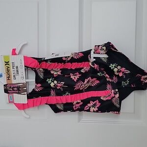 Girls 2 Piece Hurley Tankini Tropical Size S 6/6X, L 10/12, XL 14/16, XXL 18/20
